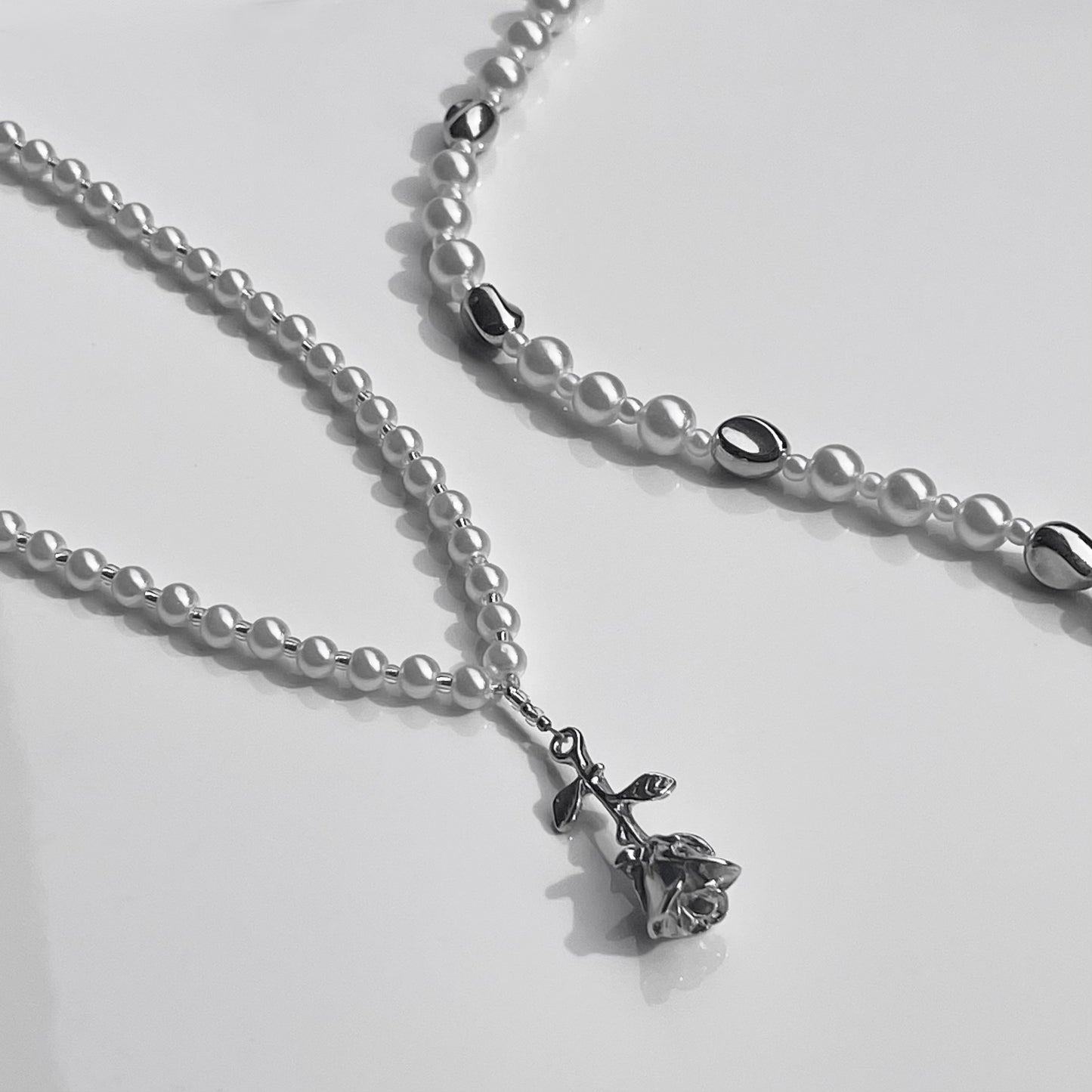 White Rose Necklace
